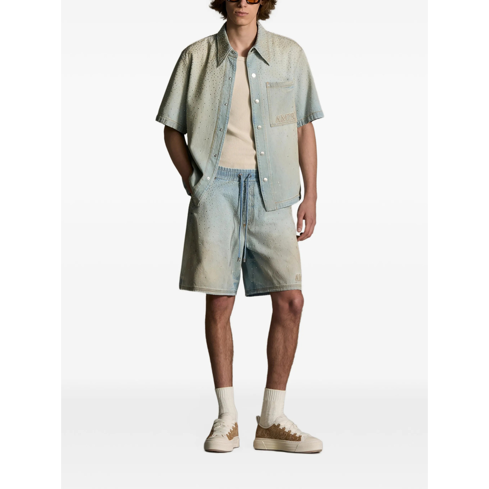 Crystals Oversized Denim Shirt