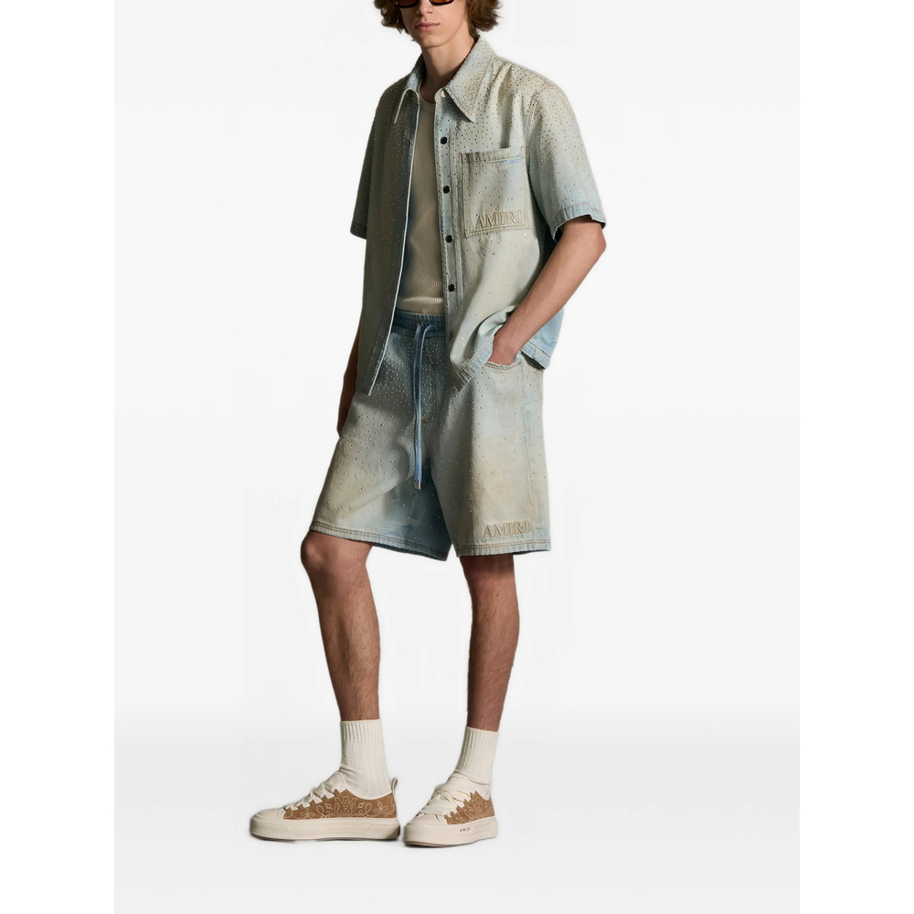 Crystals Oversized Denim Shirt