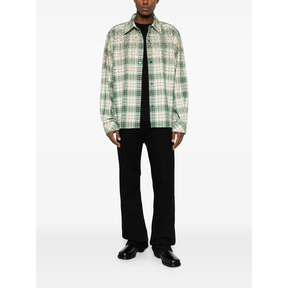 Stud-Embellished Checked Shirt