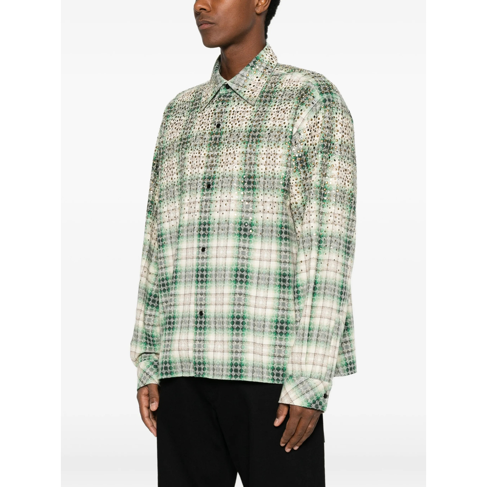 Stud-Embellished Checked Shirt