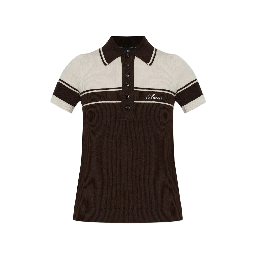 Amiri Logo-embroidered Striped Polo Shirt