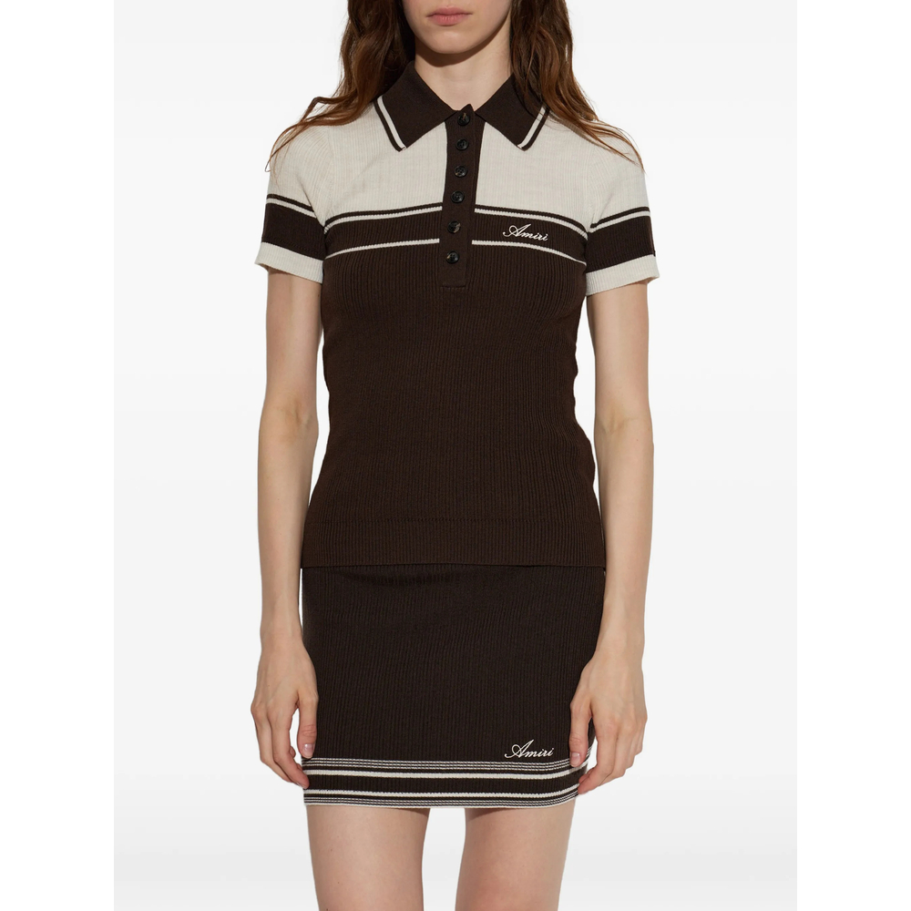Script Knit Slim Polo