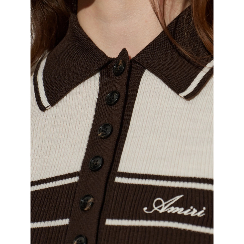 Script Knit Slim Polo