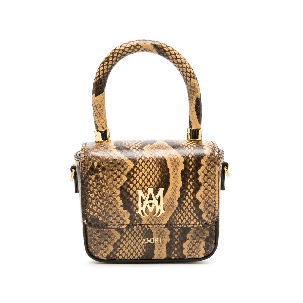 Amiri Nano MA Snakeskin-effect Logo-plaque Mini Bag