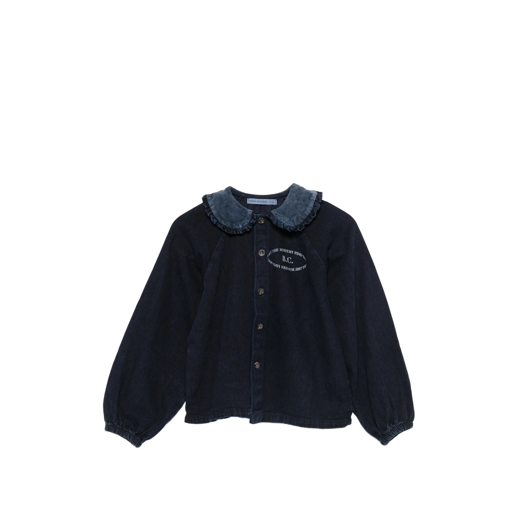 Bobo Choses Ruffled-collar Denim Jacket
