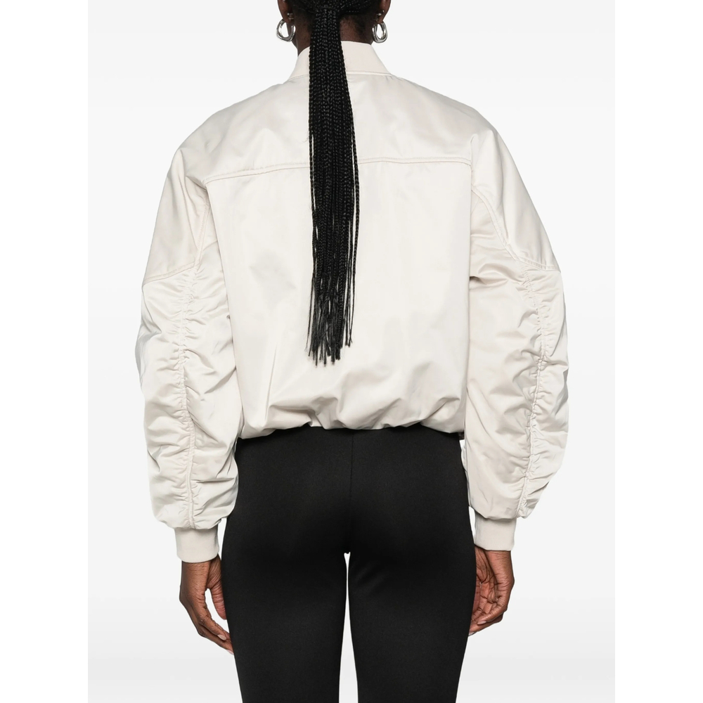 Zip-Fastening Ruched-Sleeve Jacket