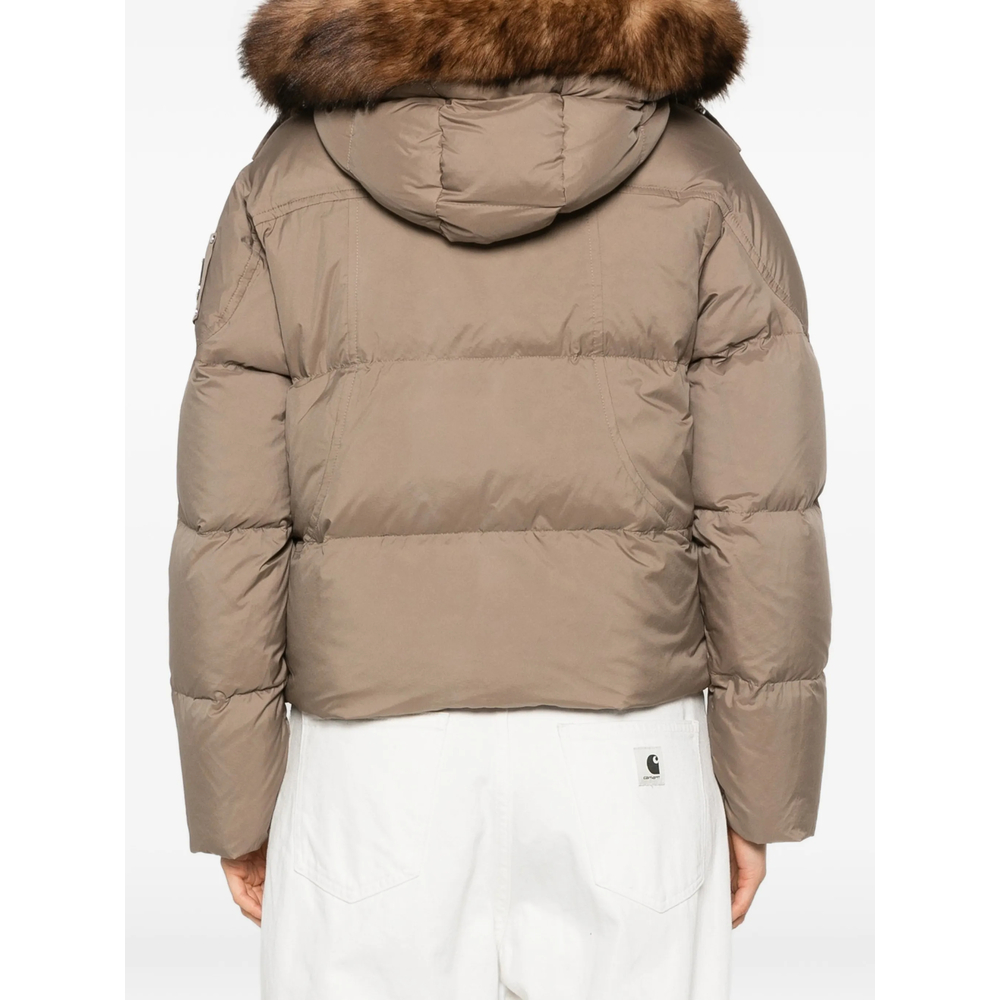 Pom-Pom Trim Puffer Jacket