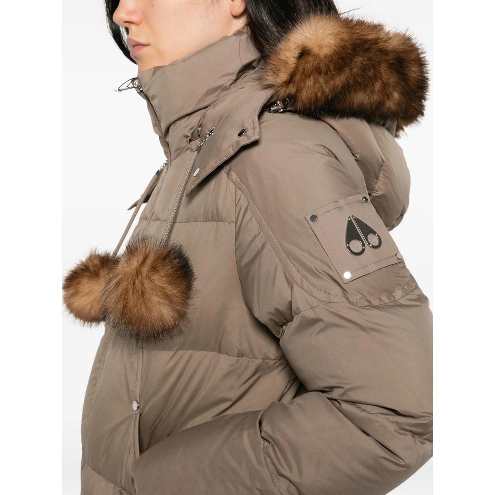 Pom-Pom Trim Puffer Jacket