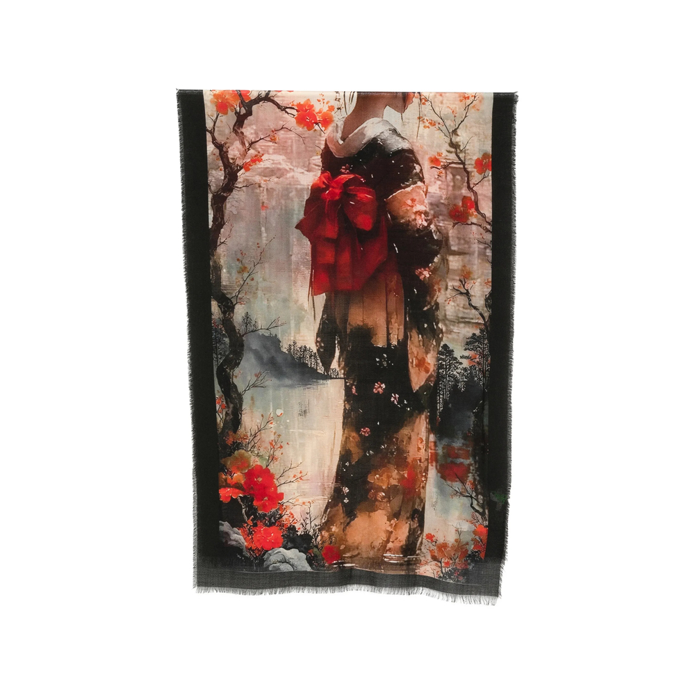 D'aniello Graphic-print Frayed Scarf
