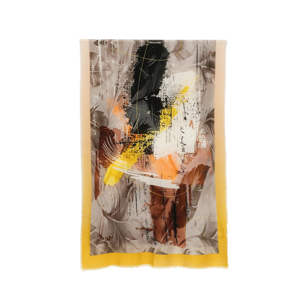 D'aniello Abstract-print Frayed Scarf