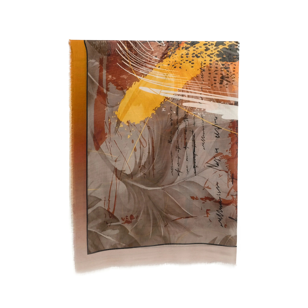 D'aniello Abstract-print Frayed-edge Scarf