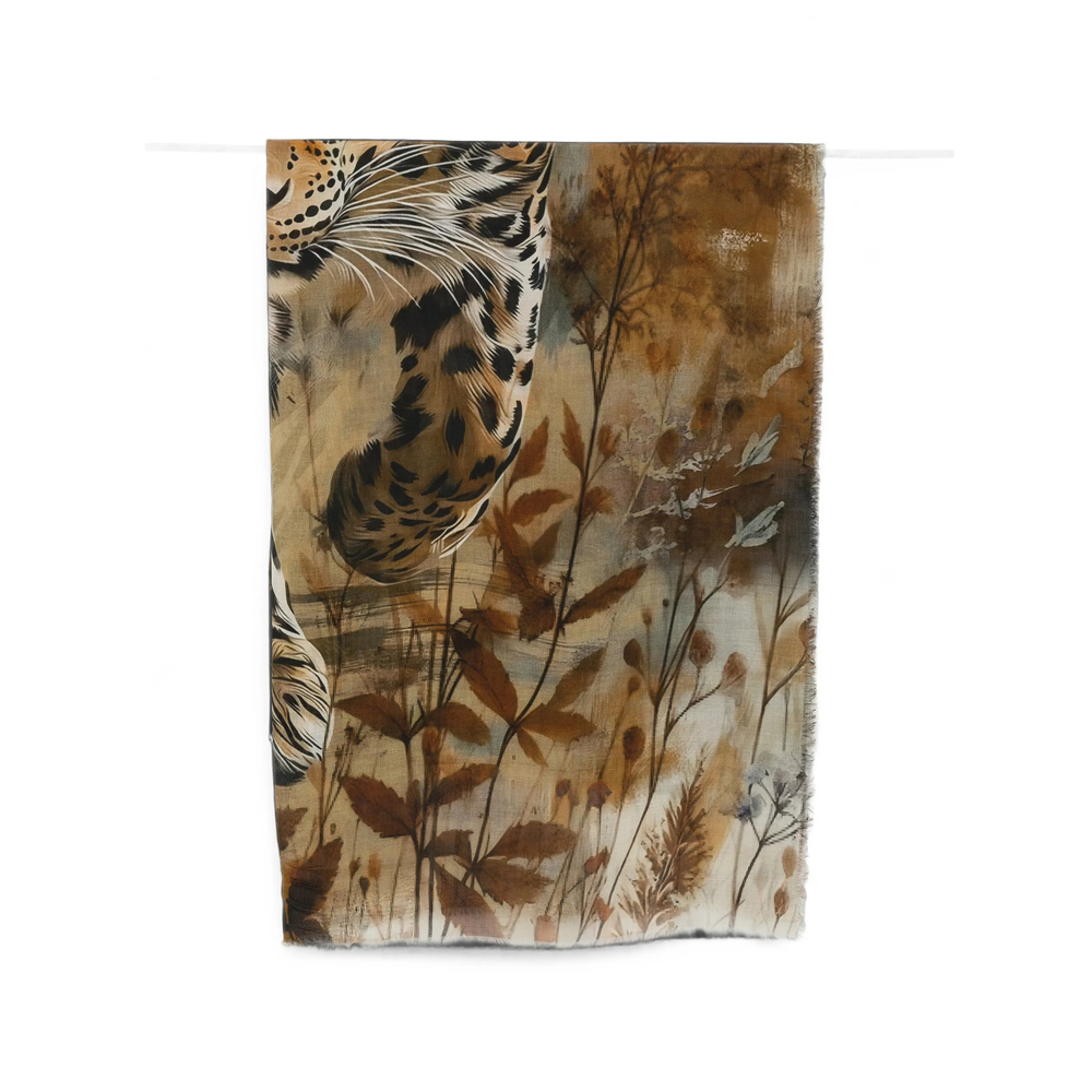 D'aniello Animal-print Frayed-edge Scarf In Neutrals/brown
