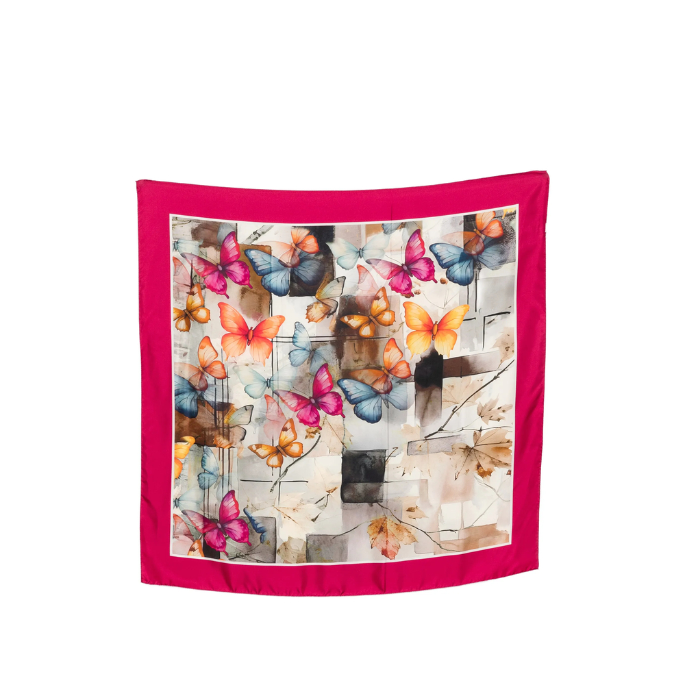D'aniello Butterfly-print Square Scarf