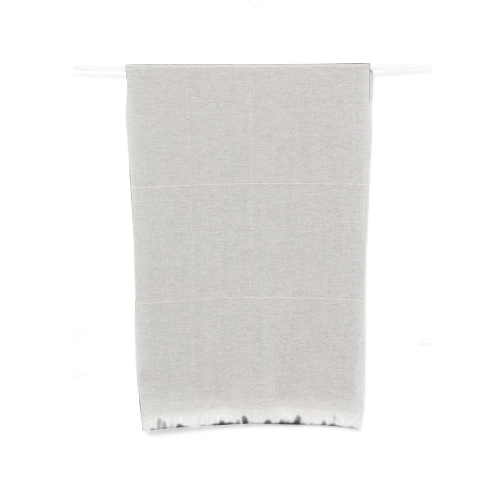 D'aniello Checked Fringed-edge Scarf In Grey