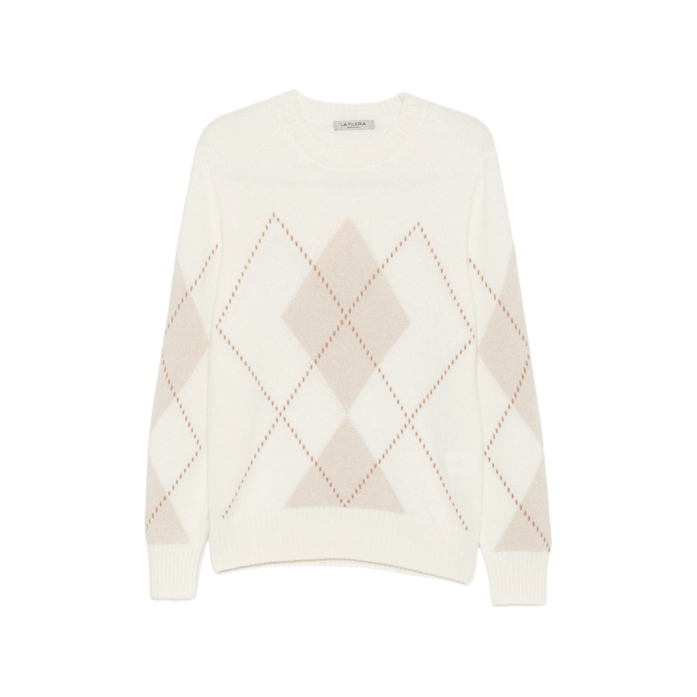 La Fileria Argyle-pattern Crew Neck Sweater