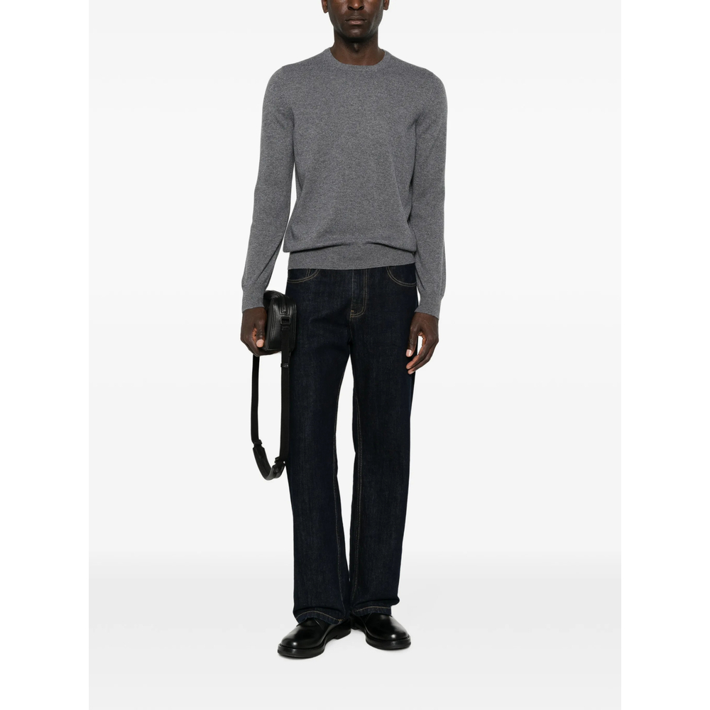 Crew-Neck Ribbed-Trim Knit
