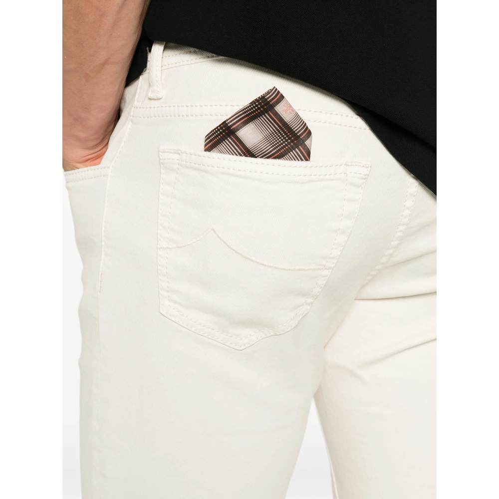 Jacob Cohën Bard Logo-Patch Cotton Trousers