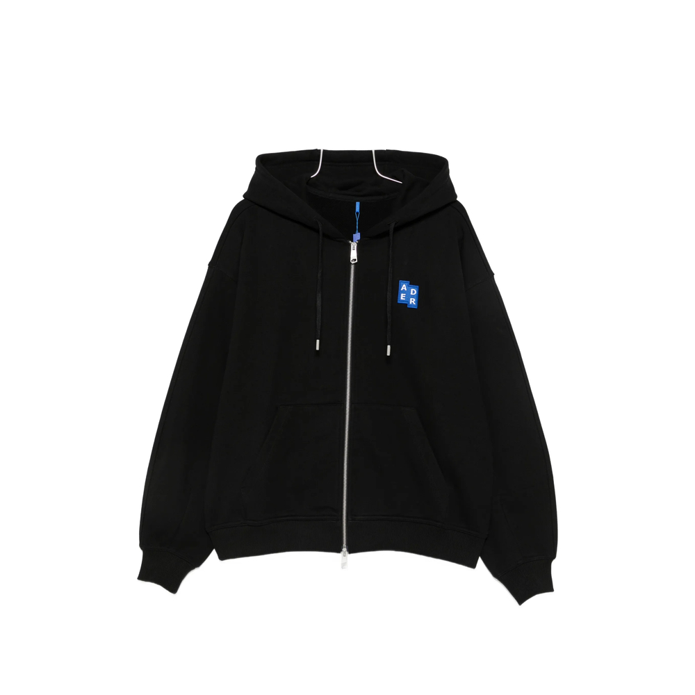 Ader Error Logo-patch Zip-up Hoodie In Black