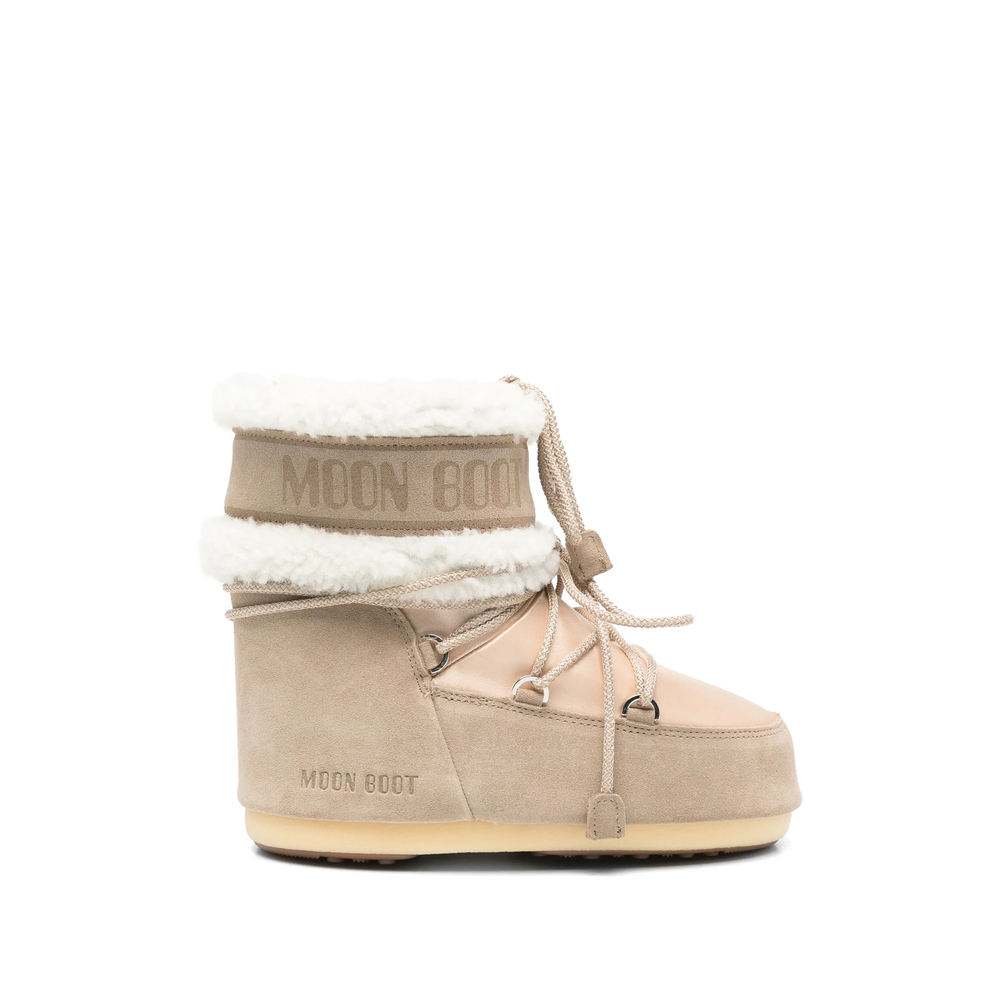 Moon Boot Shearling-trim Lace-up Boots