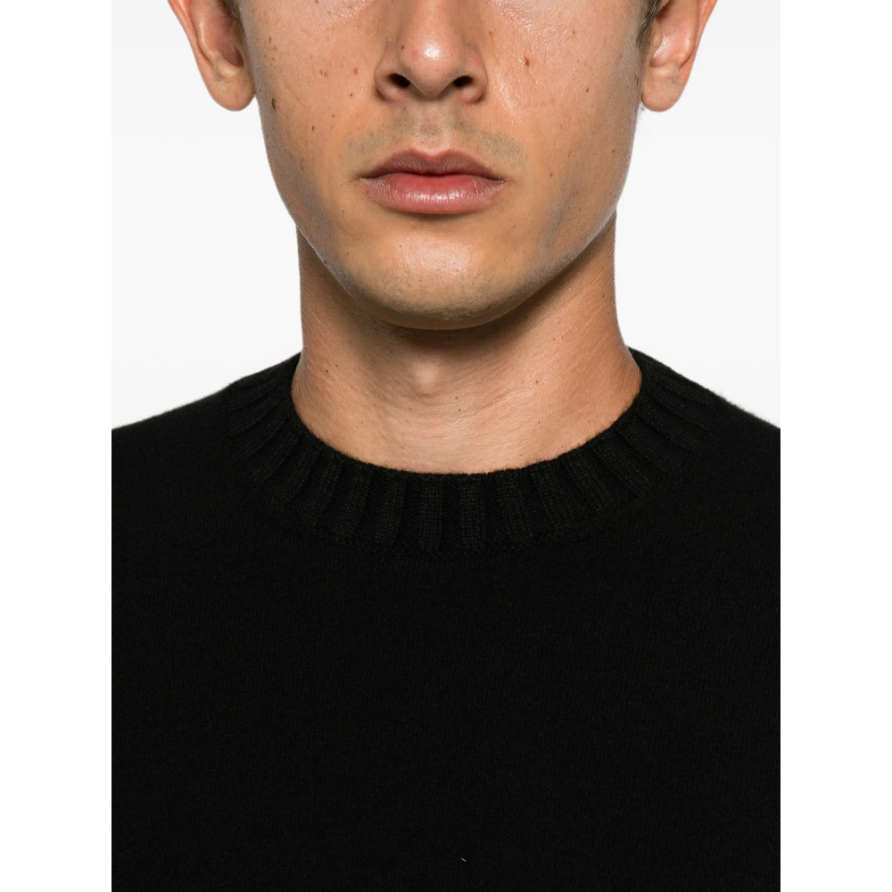 Ribbed-Trim Crew-Neck Sweater
