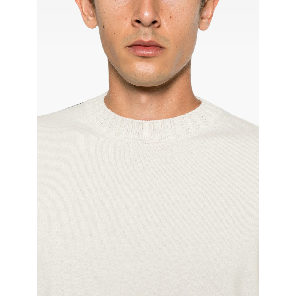 Ribbed-Trim Crew-Neck Sweater
