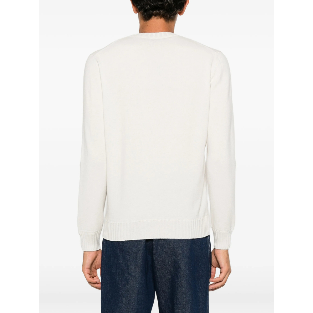 Ribbed-Trim Crew-Neck Sweater