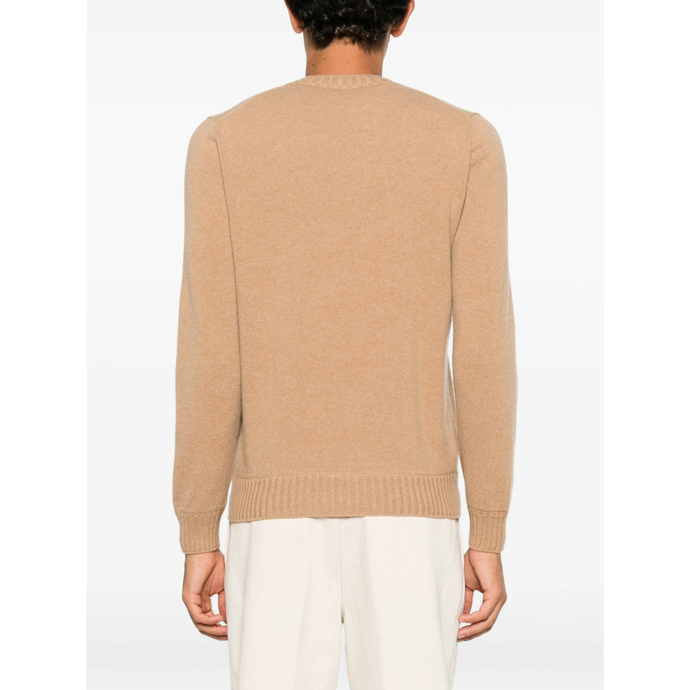Ribbed-Trim Crew-Neck Sweater