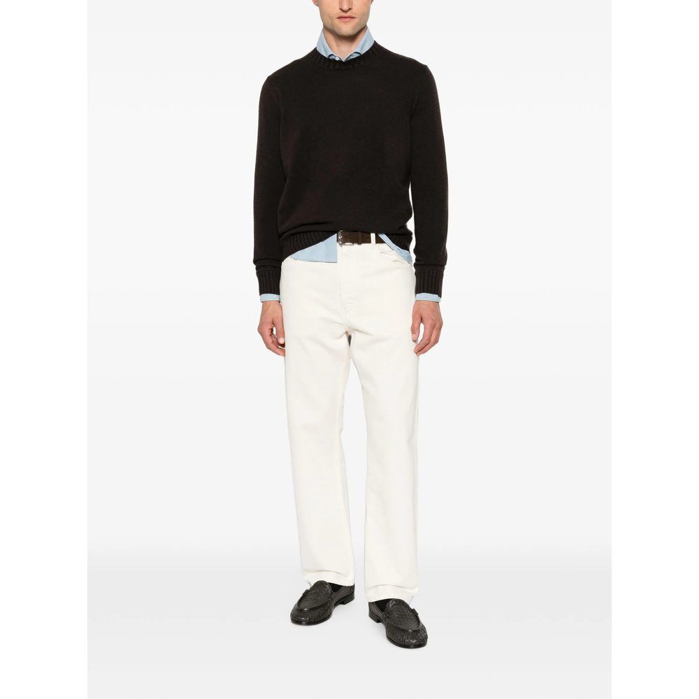 Ribbed-Trim Sweater