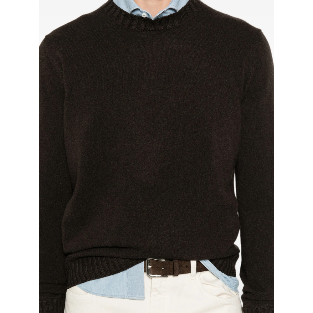 Ribbed-Trim Sweater