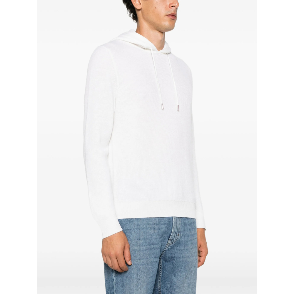 Ribbed-Knit Drawstring Hoodie