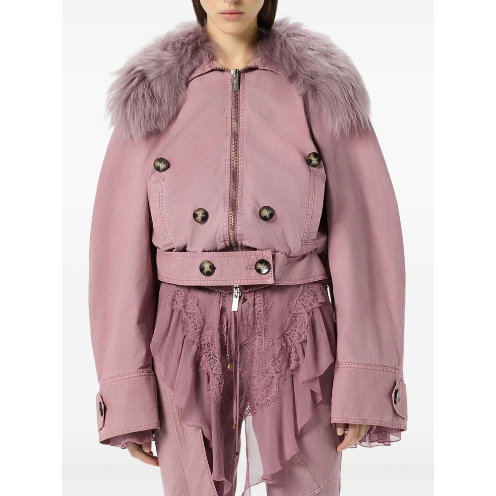 Textured-Collar Jacket