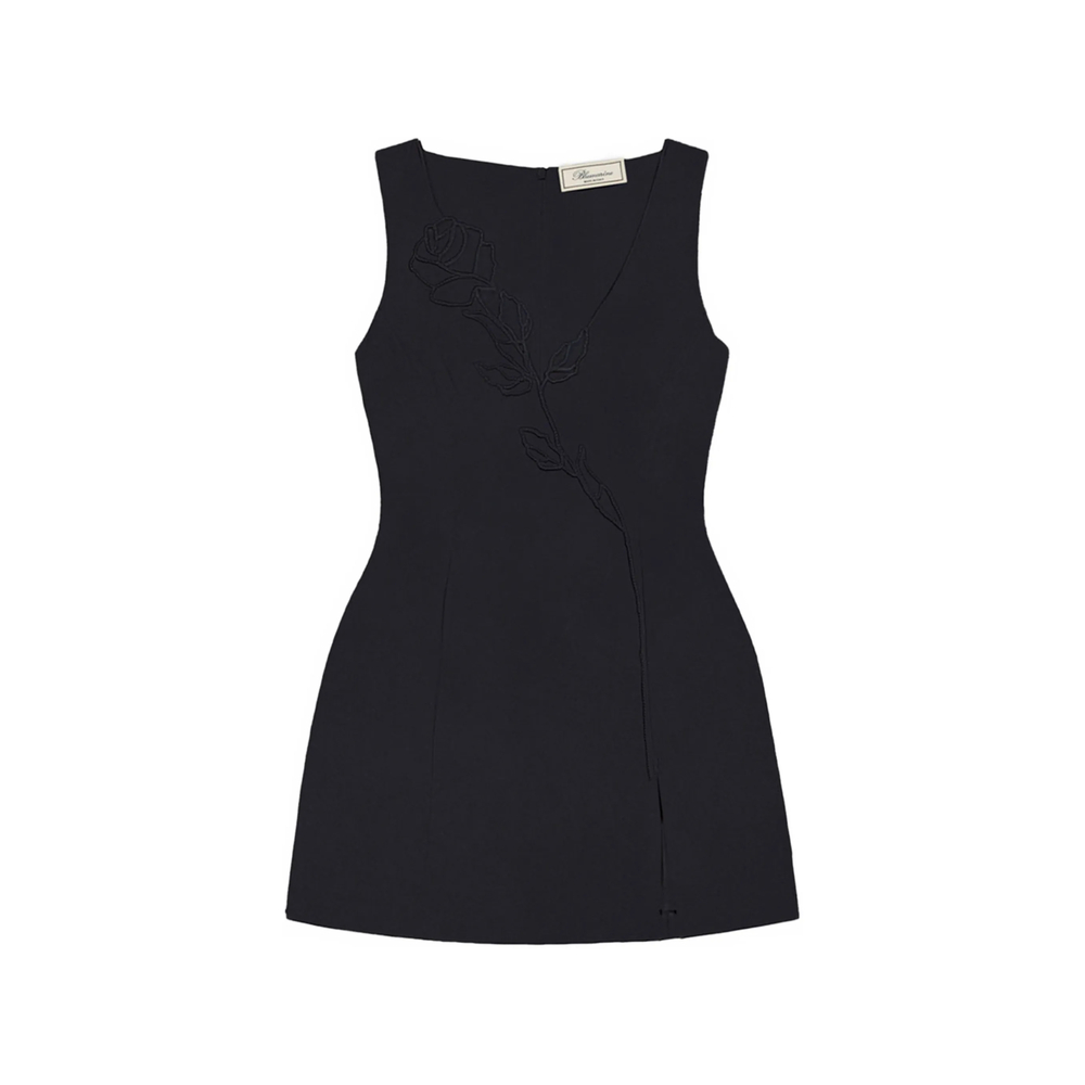 Blumarine Rose-embroidered Sleeveless Mini Dress
