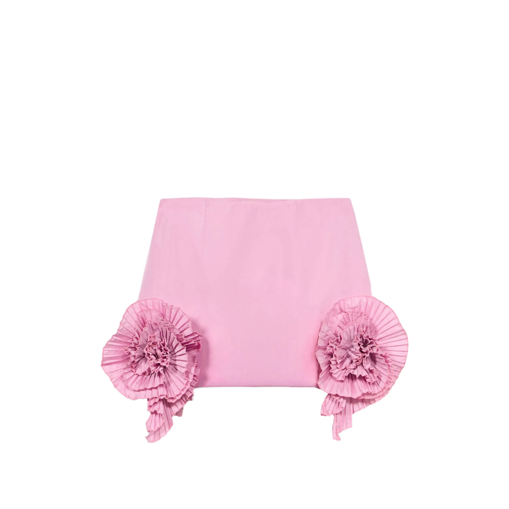 Blumarine Rose-detail Taffeta Mini Skirt