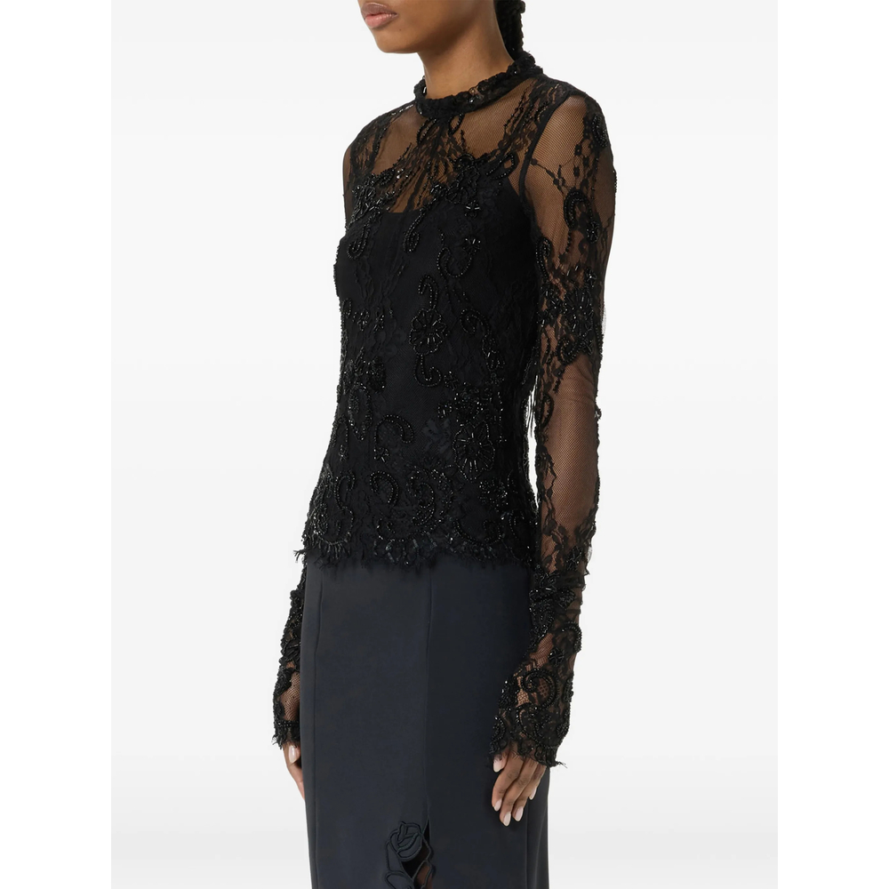 Embroidered Lace Sweater