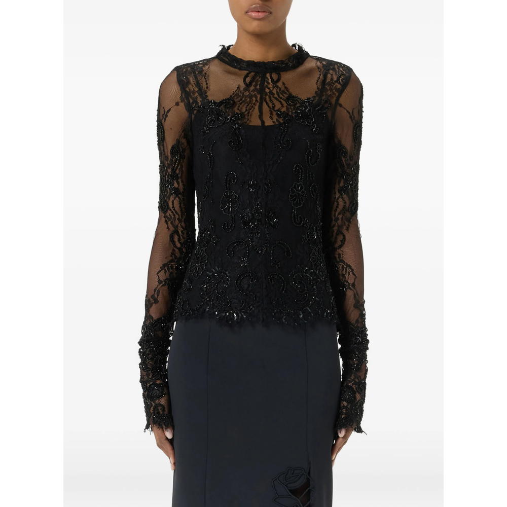 Embroidered Lace Sweater