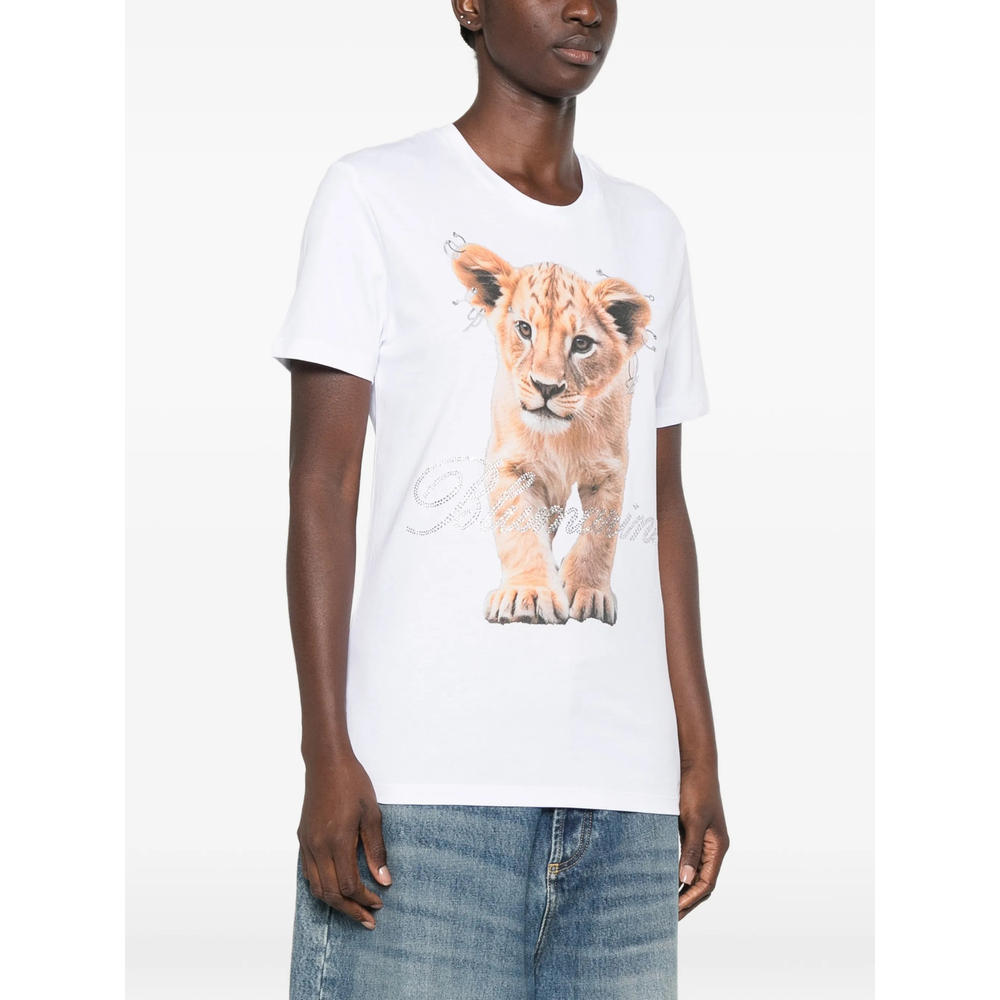 Lion-Print Crystal-Embellished T-Shirt