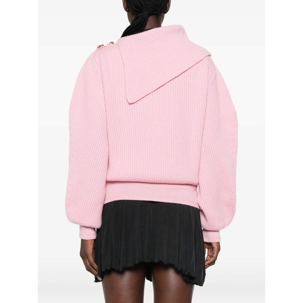 Off-Shoulder Rose-Embellished Sweater
