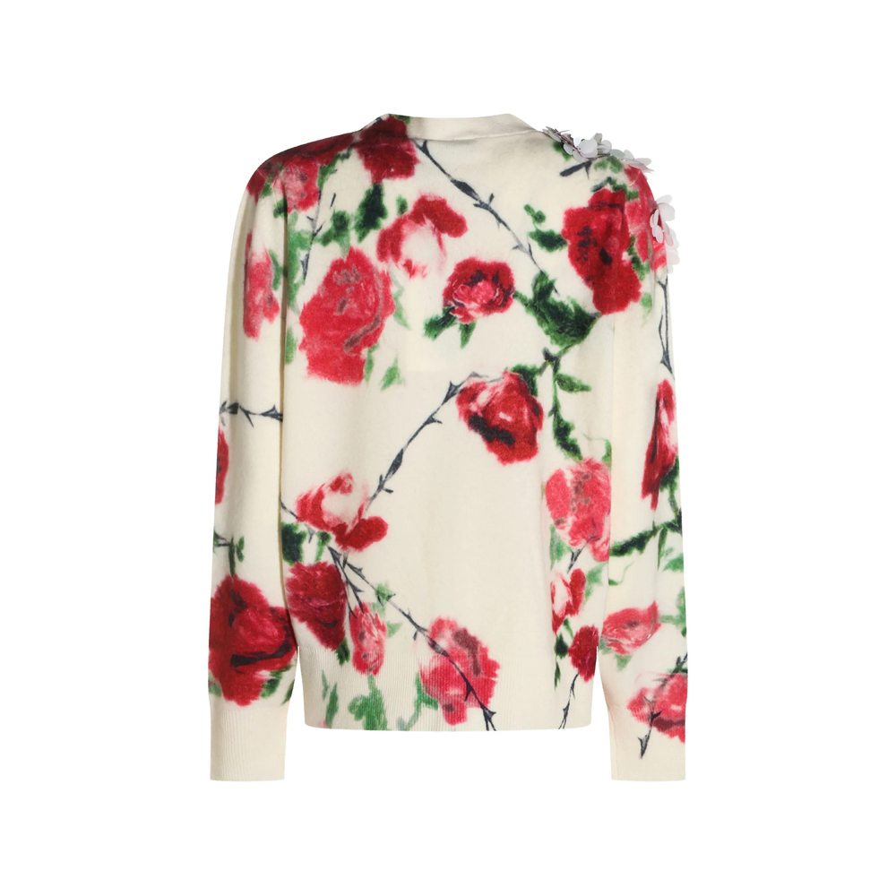 Floral-Print Sequin-Embellished Sweater
