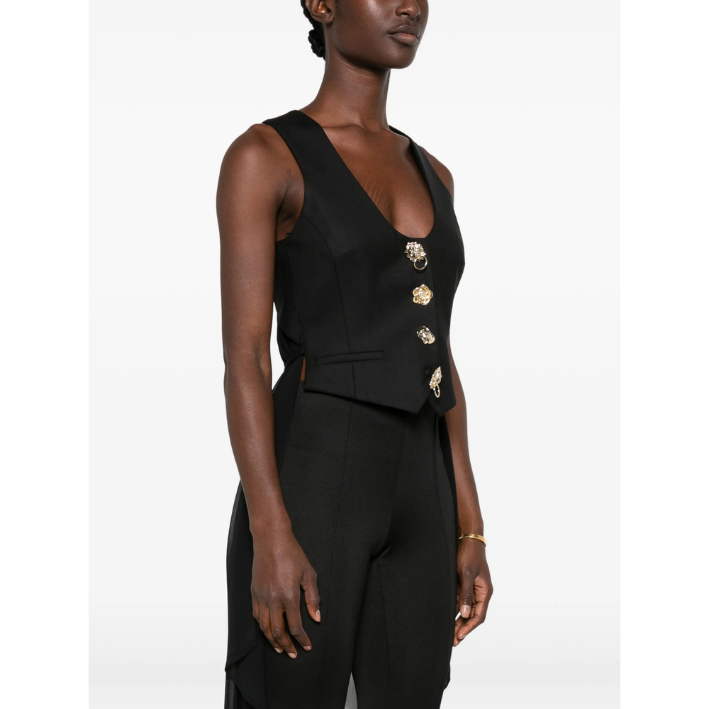 Asymmetric-Hem Waistcoat-Style Gilet