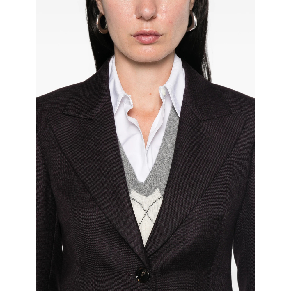 Check Wool Tailored Jacket