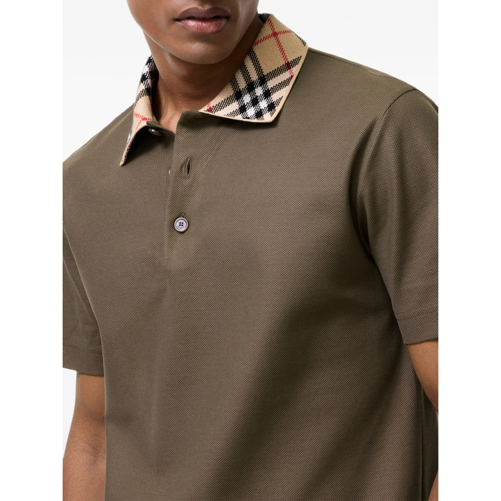 Classic-Fit Check-Collar Cotton Polo Shirt
