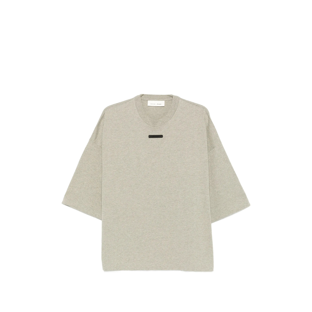 Essentials Logo-patch Oversized T-shirt In Neutrals/grey