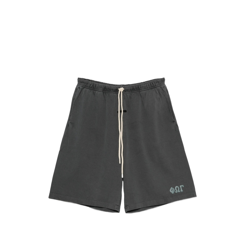 ESSENTIALS LOGO-PRINT DRAWSTRING SHORTS