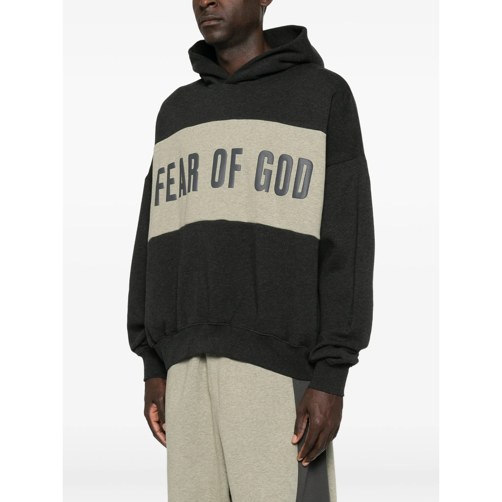 Essentials Cropped Relaxed Panelled Hoodie