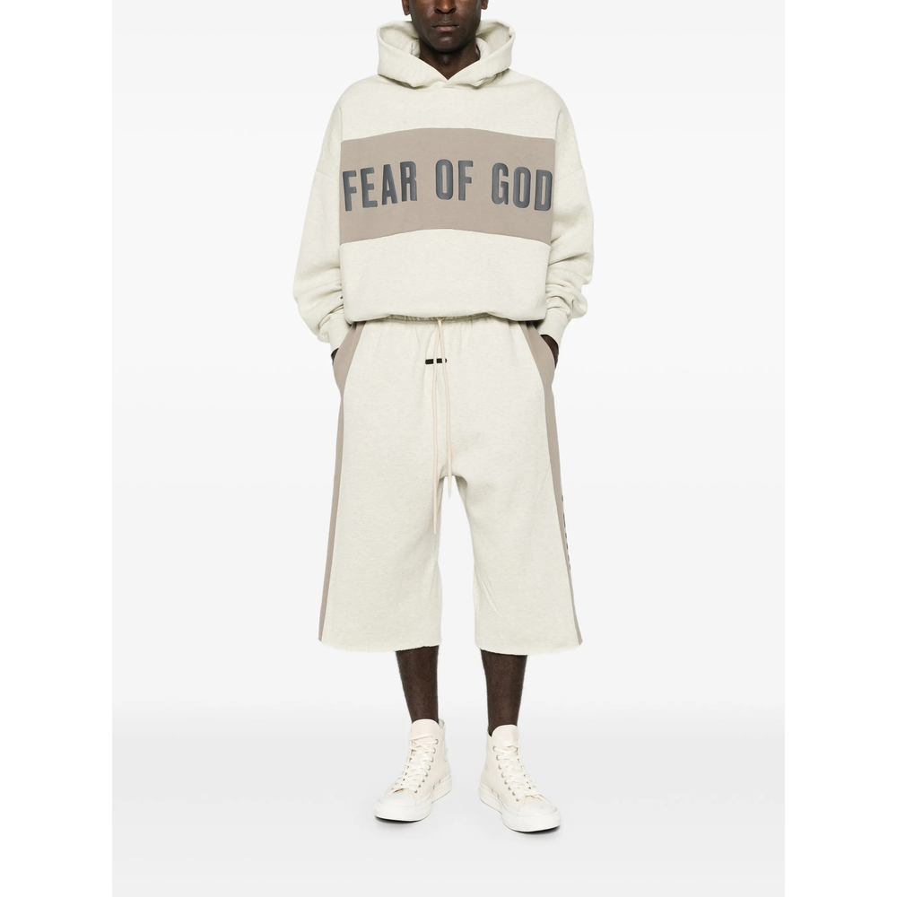 Essentials Cropped Relaxed Panelled Hoodie