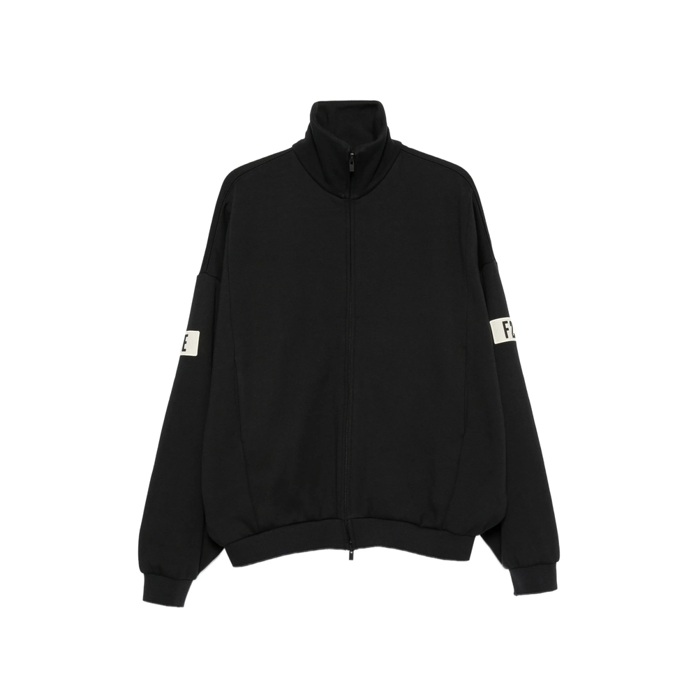Essentials Logo-patch Zip-up Jacket In Black