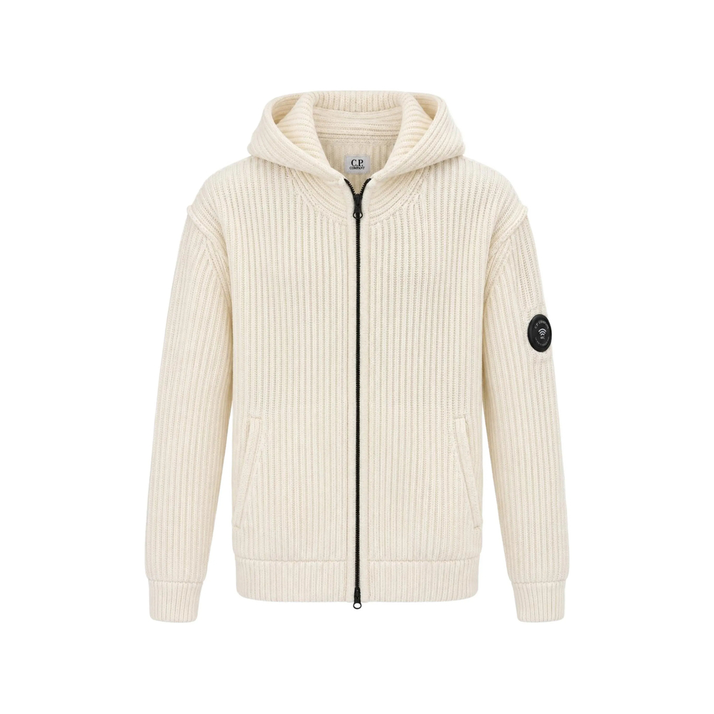 C. p. Company Ribbed-knit Lens Hoodie