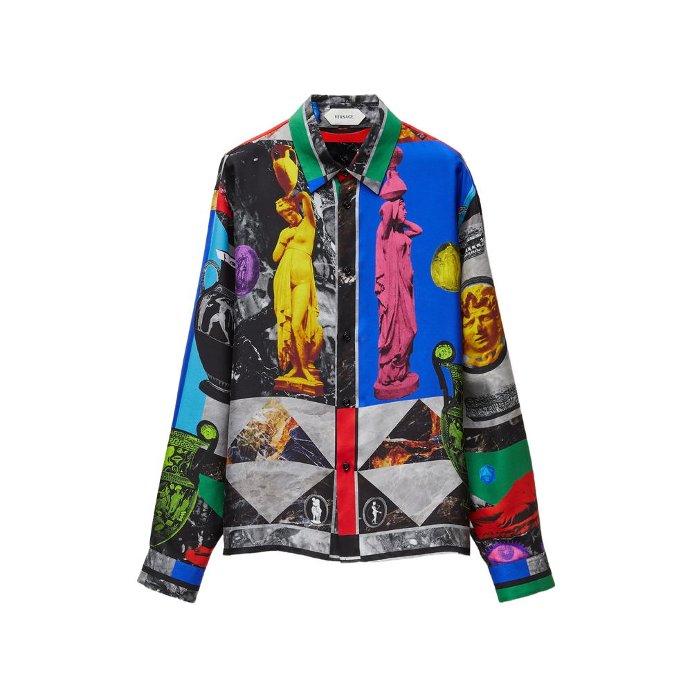 Versace Printed Silk Twill Regular Shirt