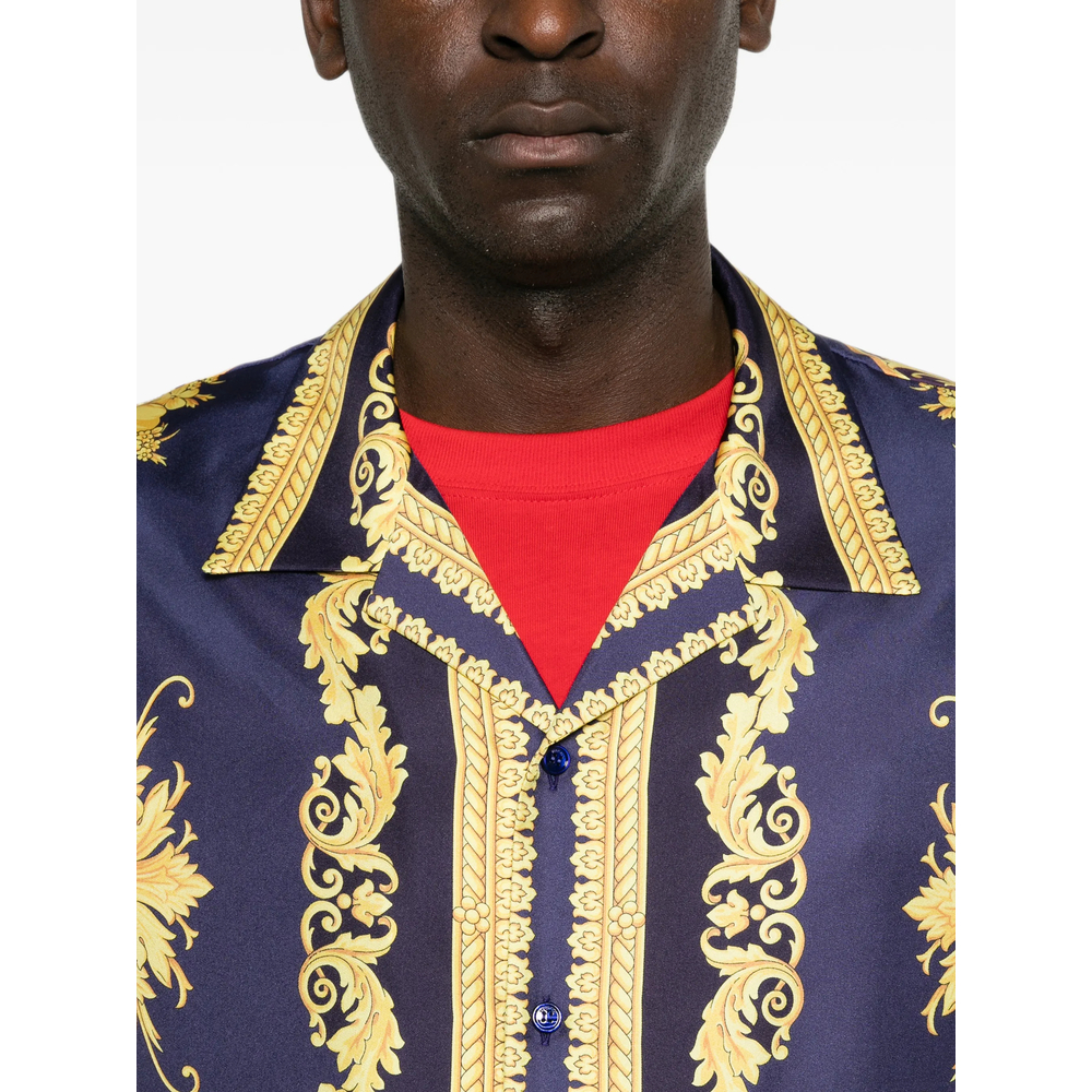 Barocco-Print Short-Sleeve Shirt