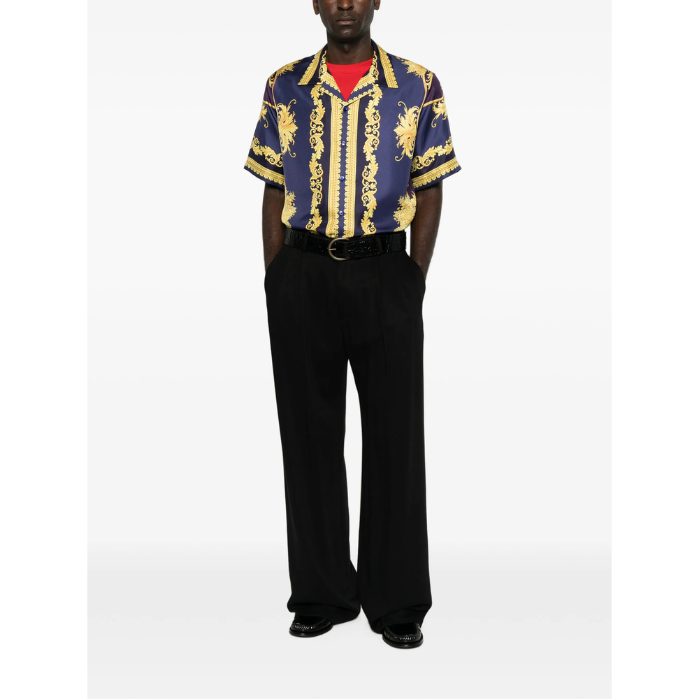 Barocco-Print Short-Sleeve Shirt
